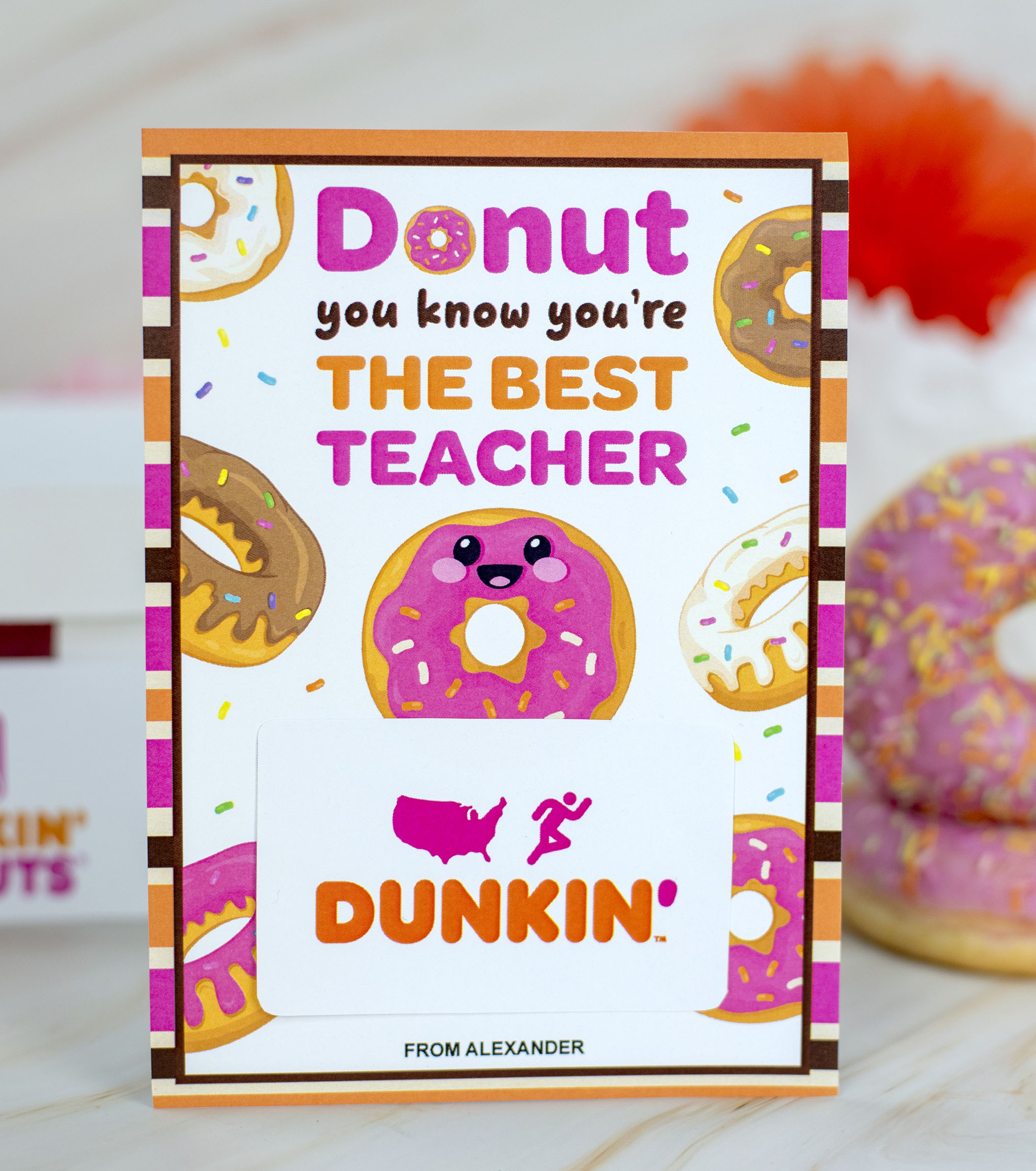 teacher appreciation donut gift card holder